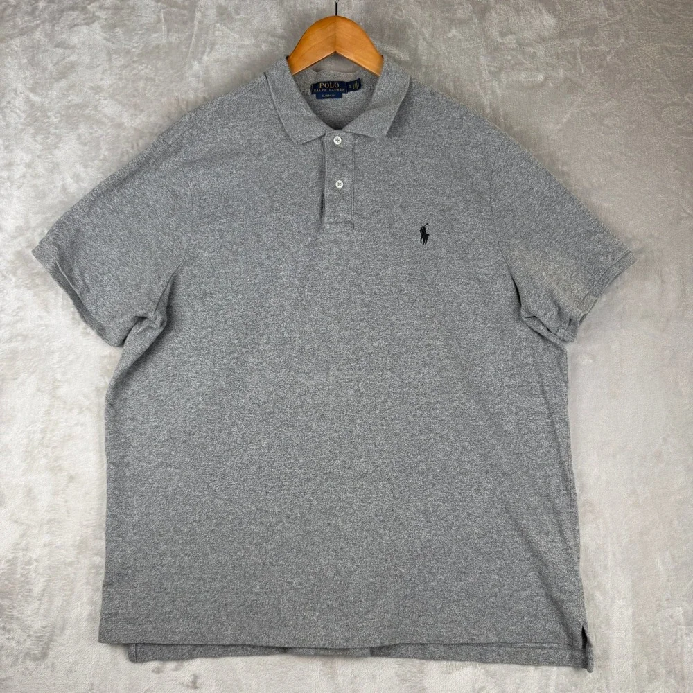 Polo Ralph Lauren Mens Classic Fit Short Sleeve Polo Shirt Gray XL